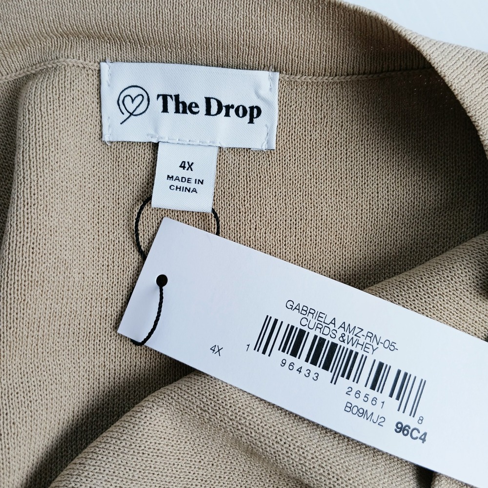 The Drop Gabriela Ribbed Midi Tank Dress Tan 4X New - Picture 6 of 8